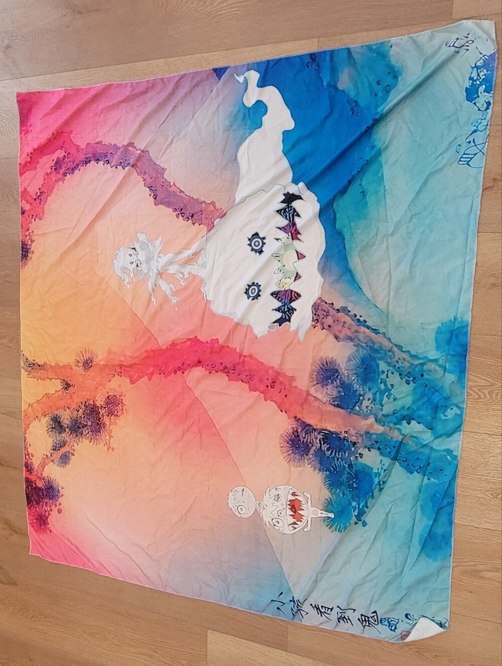 Kid Cudi Kanye West Kids See Ghosts Album Wall Art Scarf 3.5x3.5 Feet Dorm